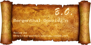 Bergenthal Osszián névjegykártya